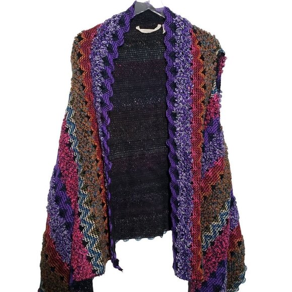 Soft Surroundings Taylor Textured Sweater Vest Multicolor Open Topper Missy One - Picture 2 of 9